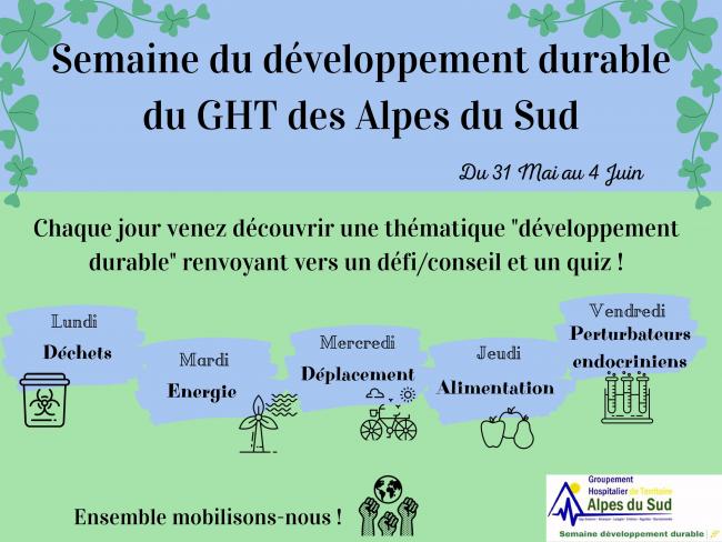 Semaine du développement durable du 31 mai au 4 juin 2021